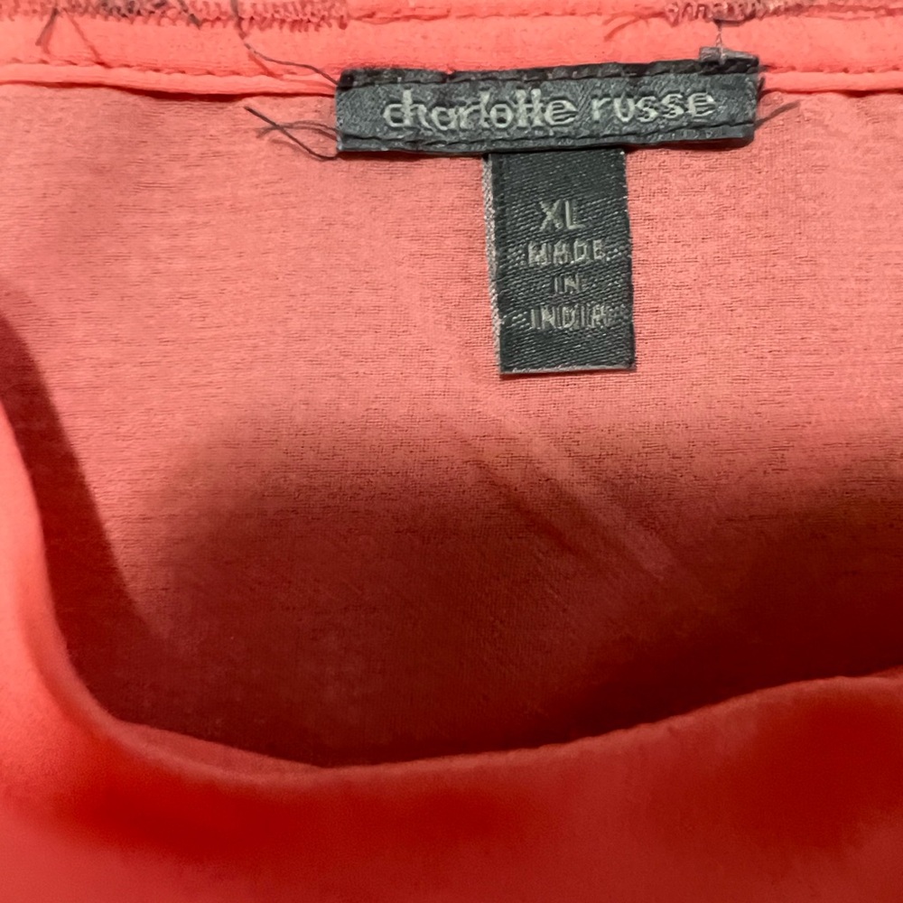 Charlotte Russe Coral Pink Sleeveless Top embellishments with beads. - Picture 5 of 7